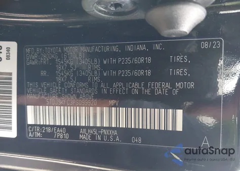 2023 Toyota Sienna Xle from USA, damaged, VIN 5TDJSKFC3PS099920